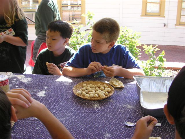 Campers make bread balls